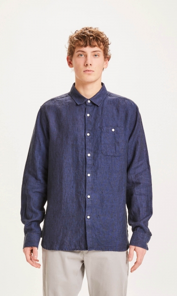 LARCH casual fit heavy linen shirt